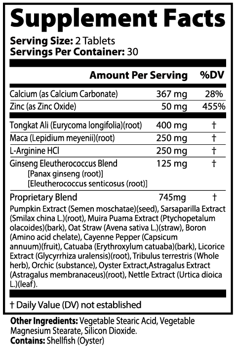 Men's supplement facts